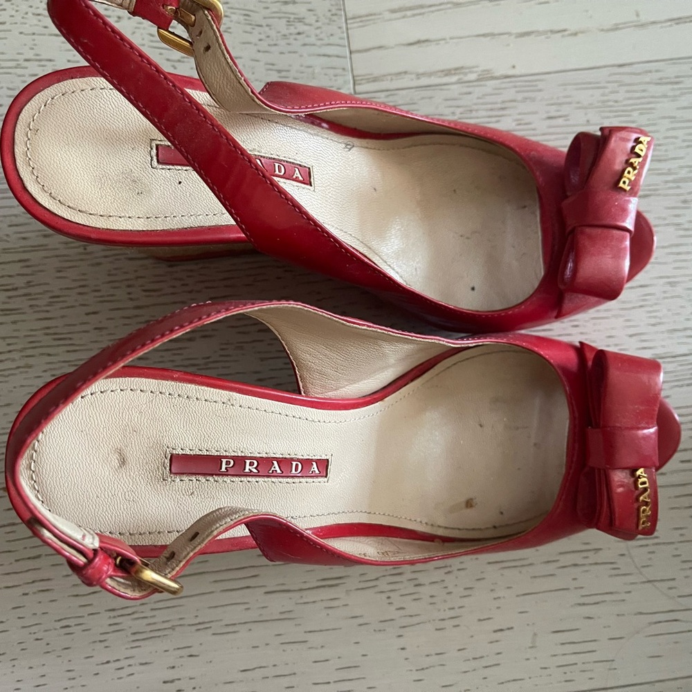Prada wedge heel sandals